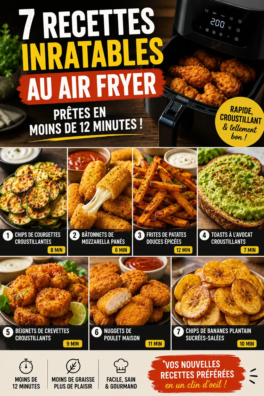 7 Recettes Inratables Au Air Fryer Prêtes En Moins De 12 Minutes