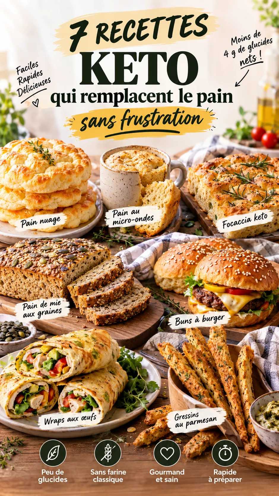 7 recettes keto qui remplacent le pain sans frustration