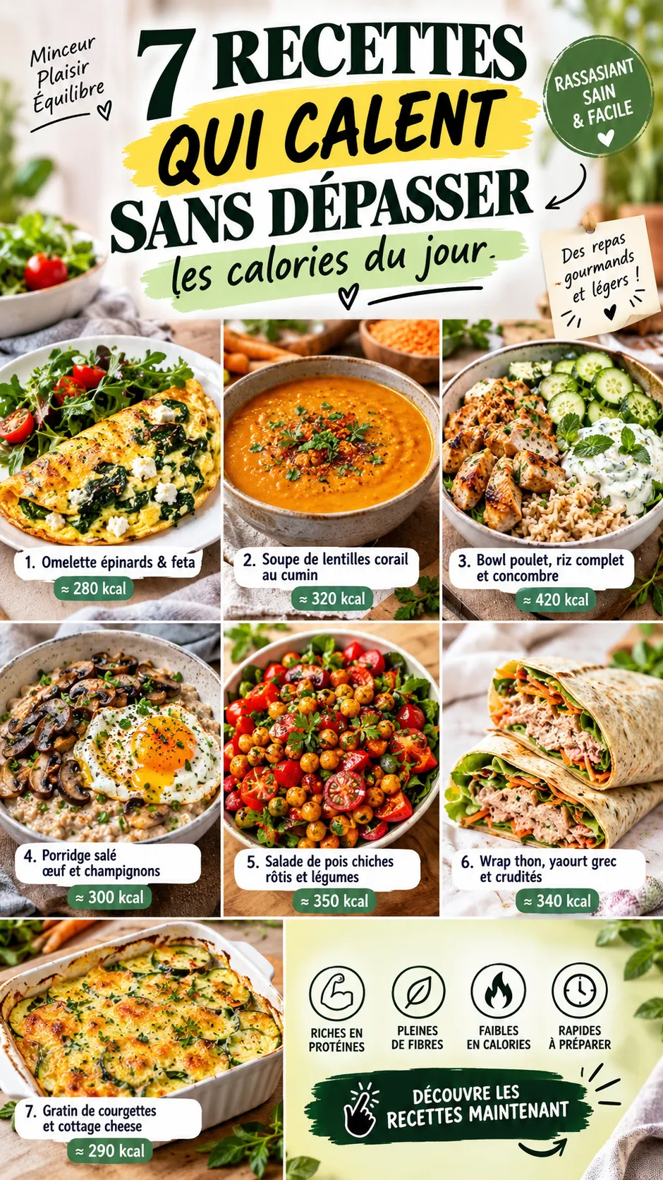7 recettes qui calent sans dépasser les calories du jour