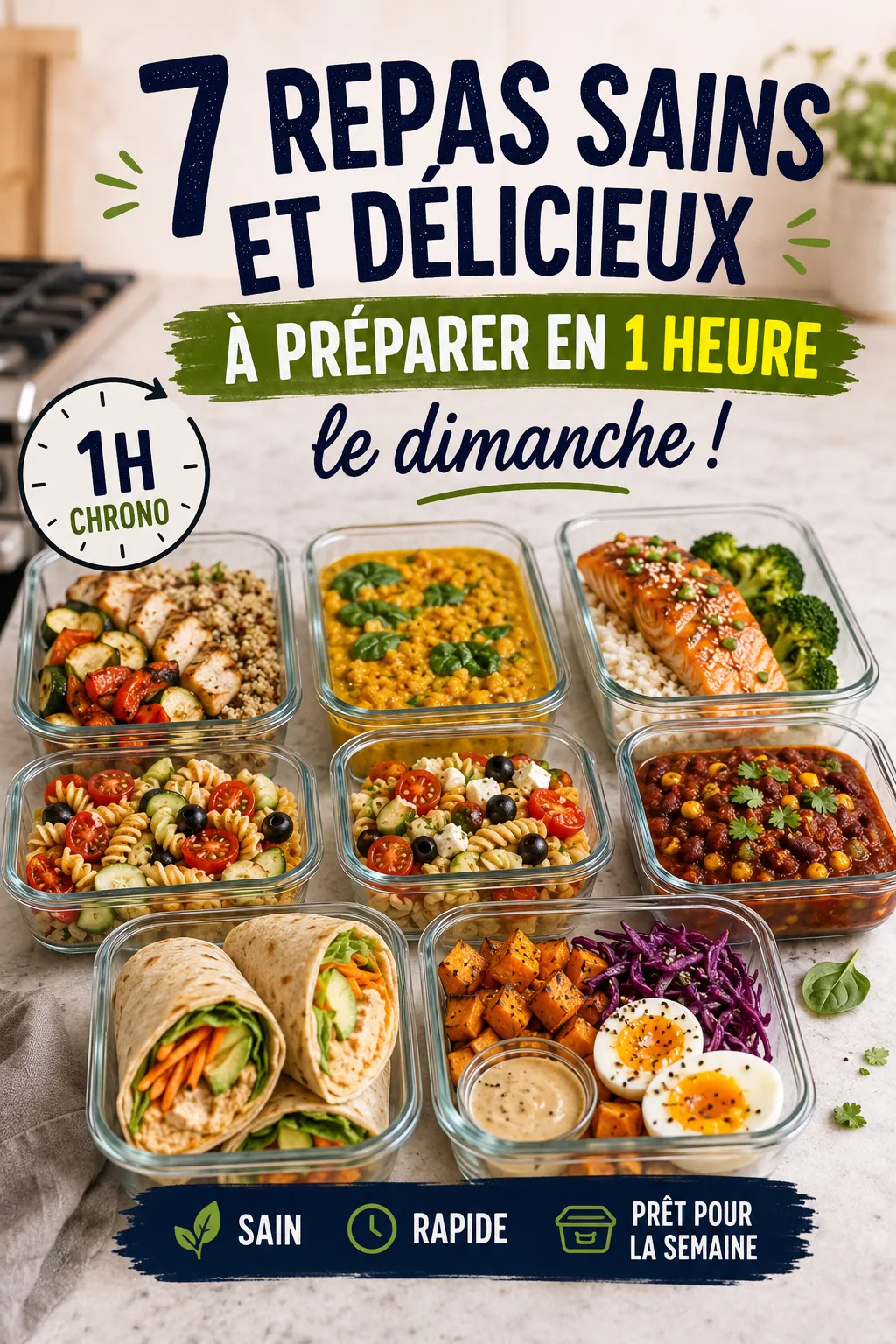 7 Repas Sains Et Délicieux À Préparer En 1 Heure Le Dimanche