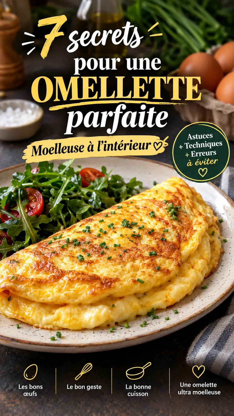7 secrets pour une omelette parfaite, moelleuse à l'intérieur