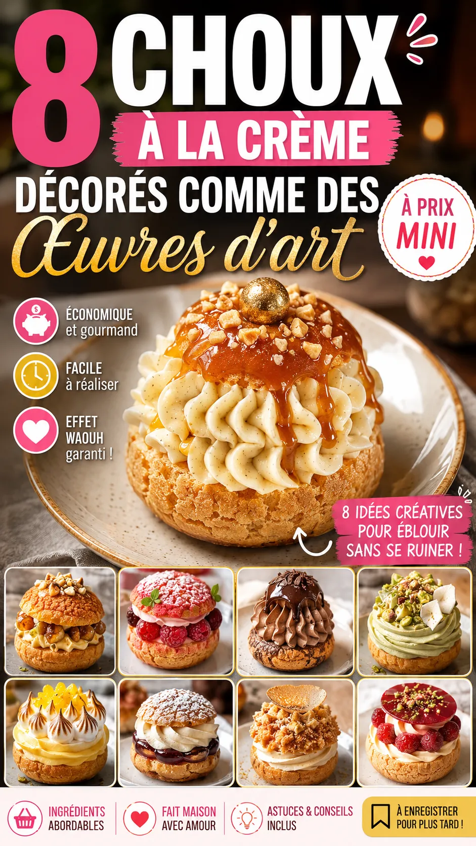 8 Choux À La Crème Décorés Comme Des Œuvres D'art À Prix Mini