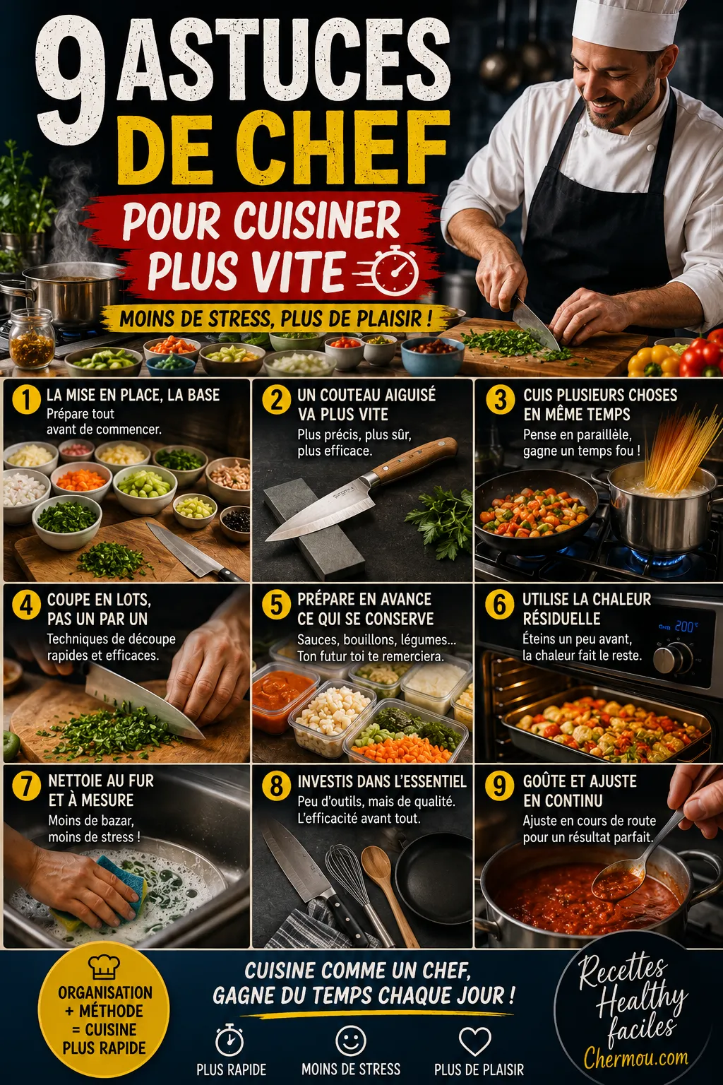 9 astuces de chef pour cuisiner plus vite