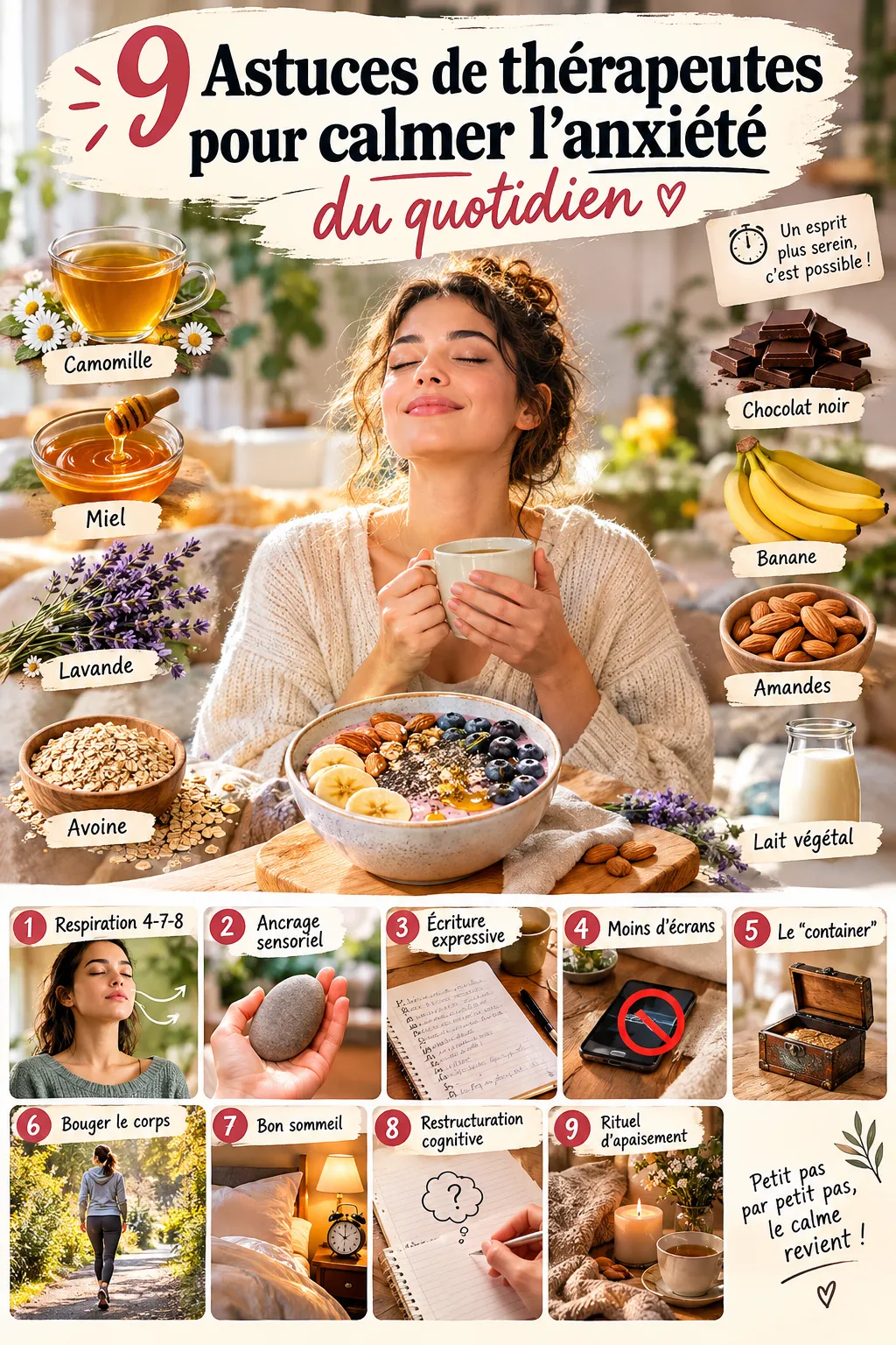 9 astuces de thérapeutes pour calmer l'anxiété du quotidien