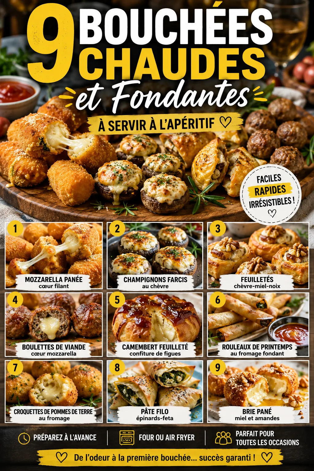 9 Bouchées Chaudes Et Fondantes À Servir À L'Apéritif