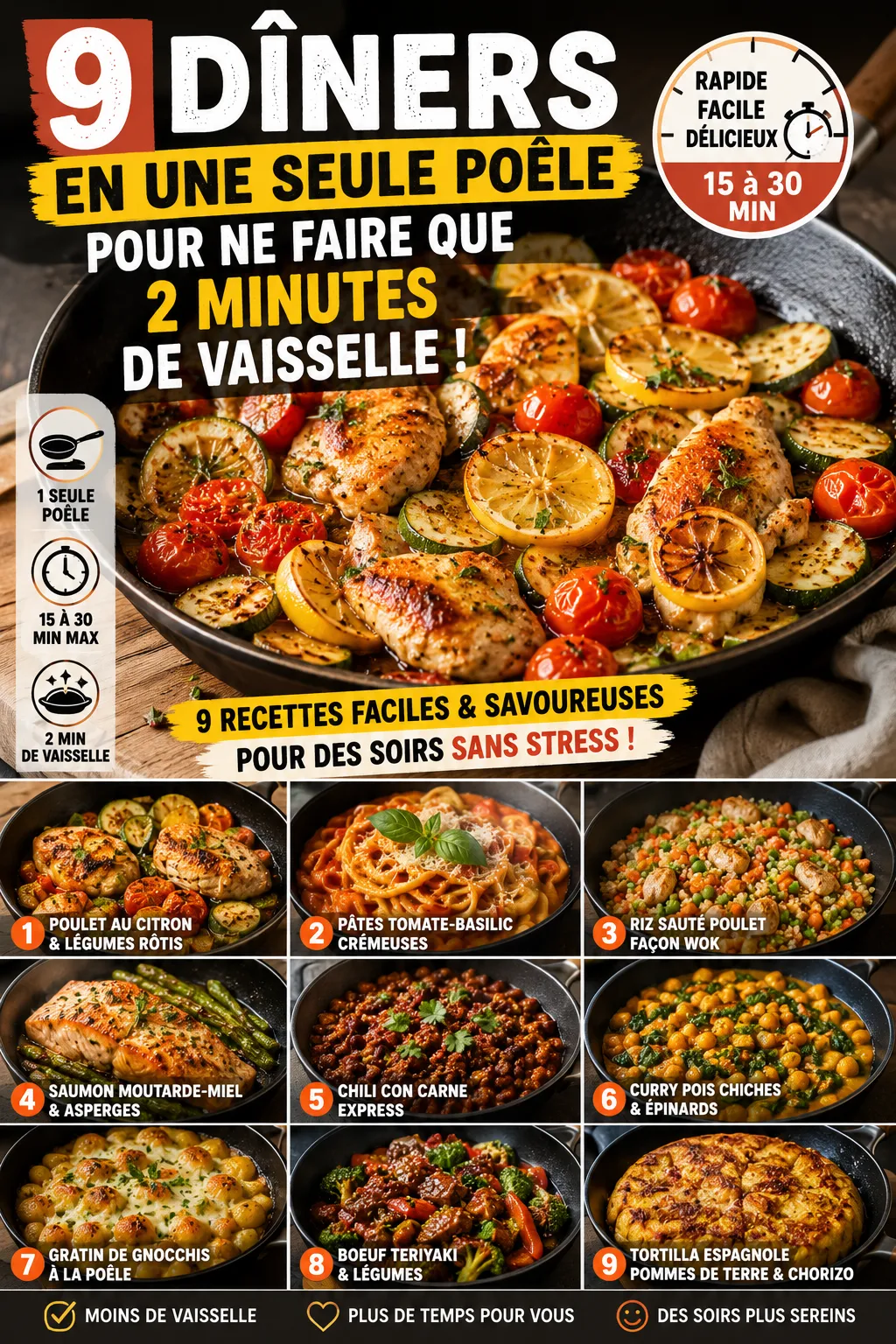 9 Dîners En Une Seule Poêle Pour Ne Faire Que 2 Minutes De Vaisselle