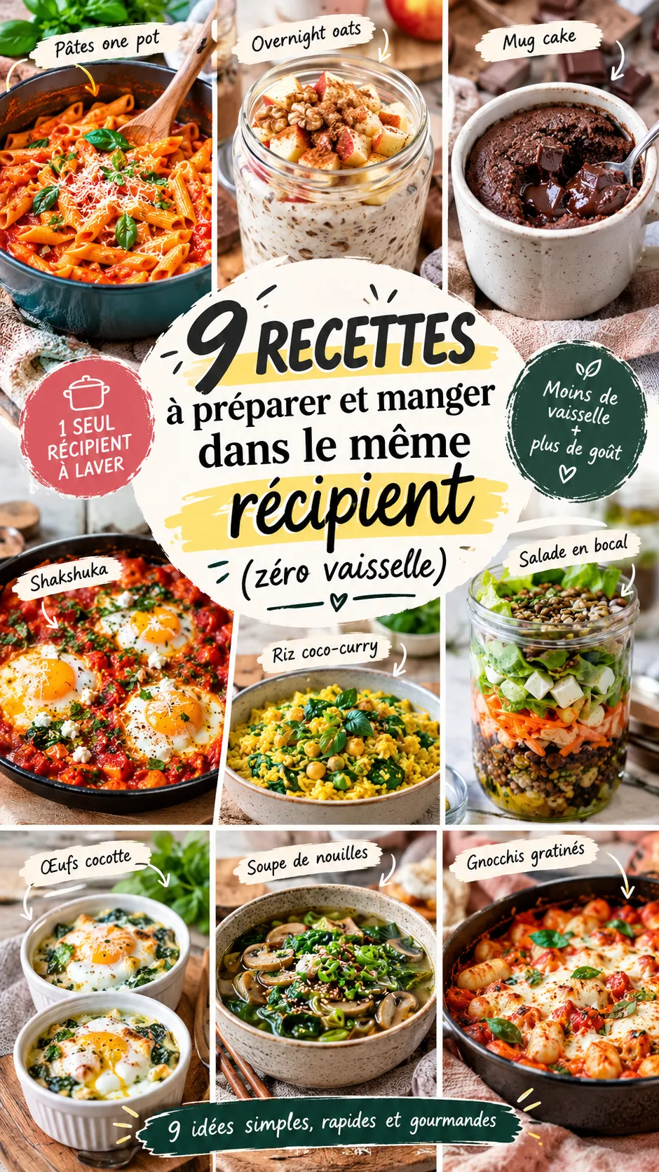9 recettes à préparer et manger dans le même récipient (zéro vaisselle)