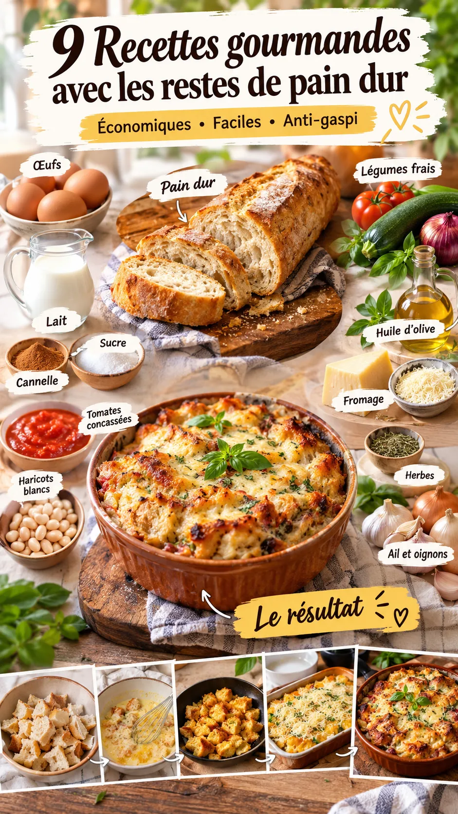 9 recettes avec les restes de pain dur (faciles, anti-gaspi et délicieuses)