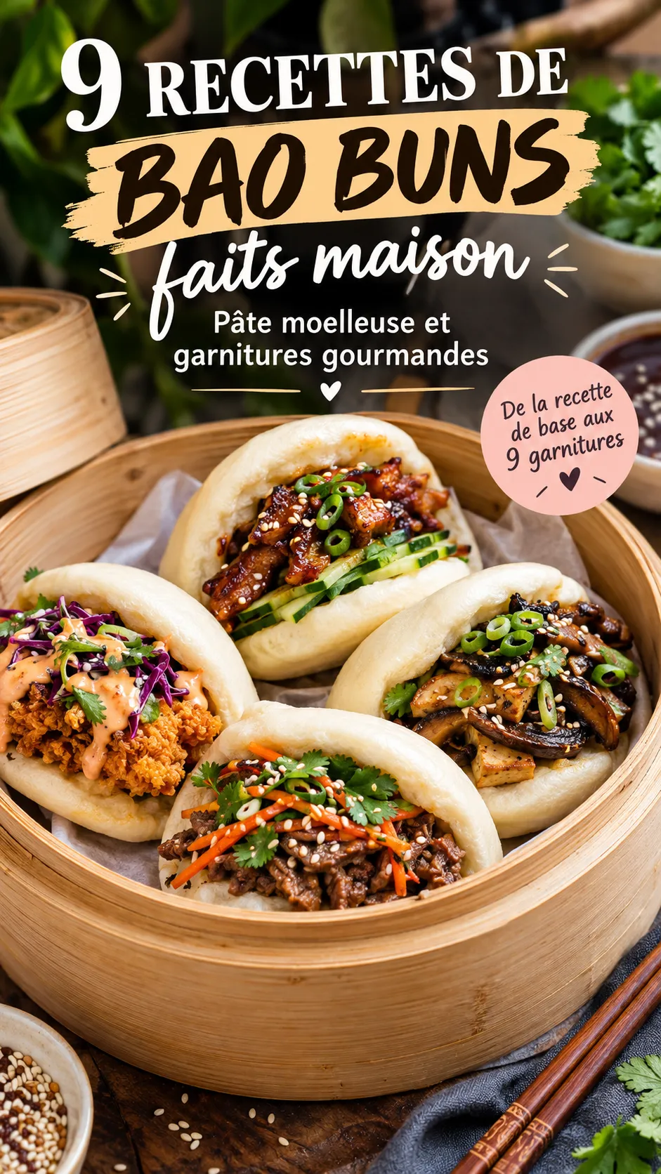 9 recettes de bao buns faits maison — pâte moelleuse et garnitures gourmandes