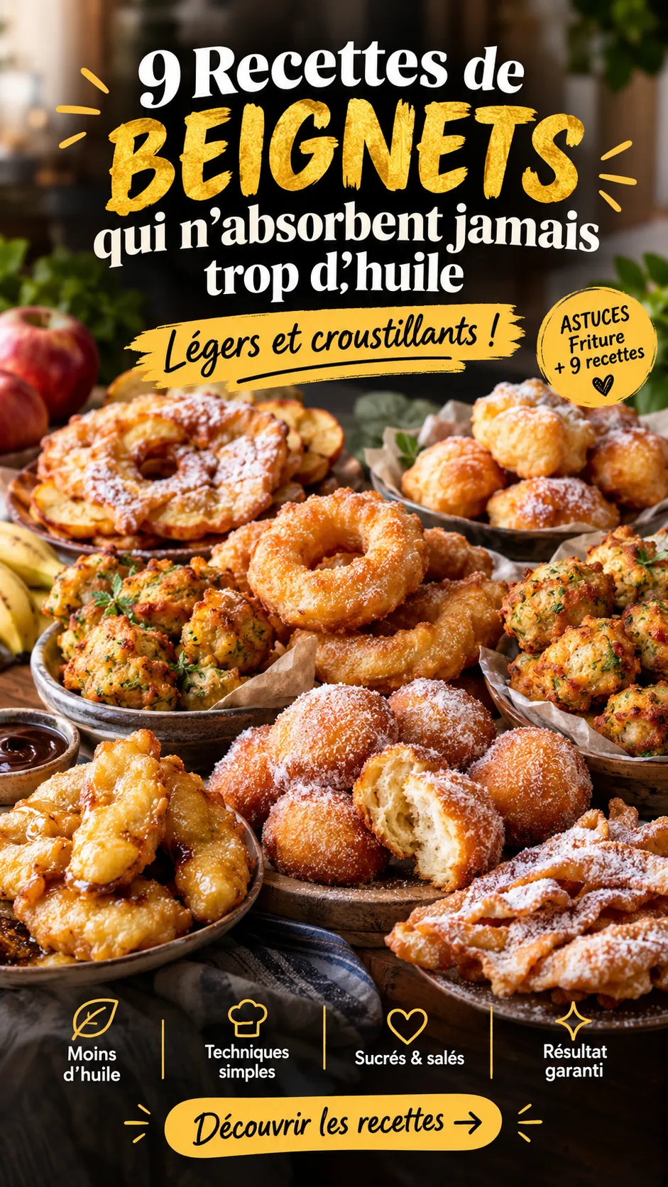 9 recettes de beignets qui n'absorbent jamais trop d'huile (légers et croustillants)