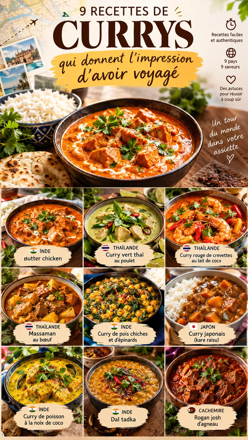 9 recettes de currys qui donnent l'impression d'avoir voyagé