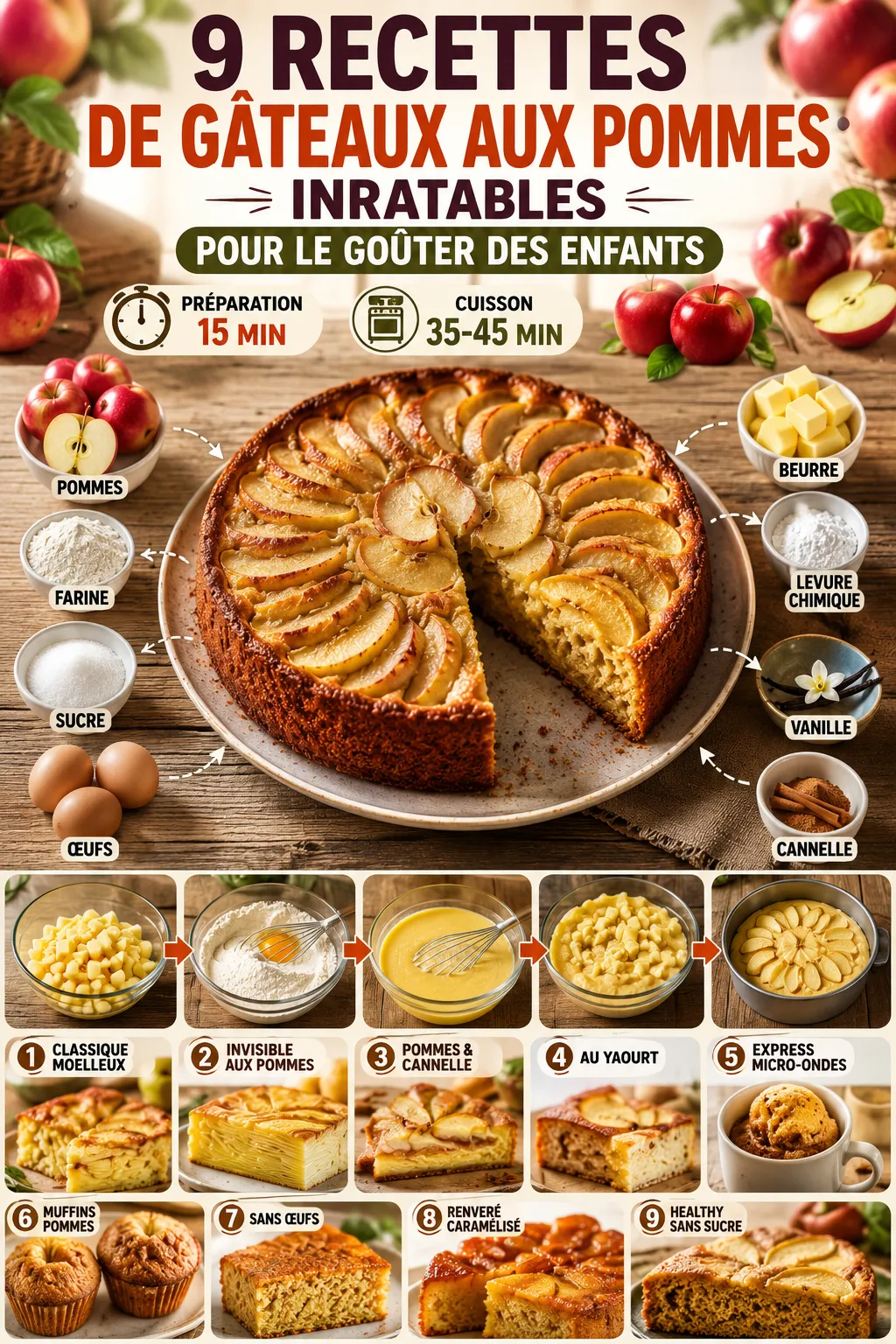 9 Recettes De Gâteaux Aux Pommes Inratables Pour Le Goûter Des Enfants