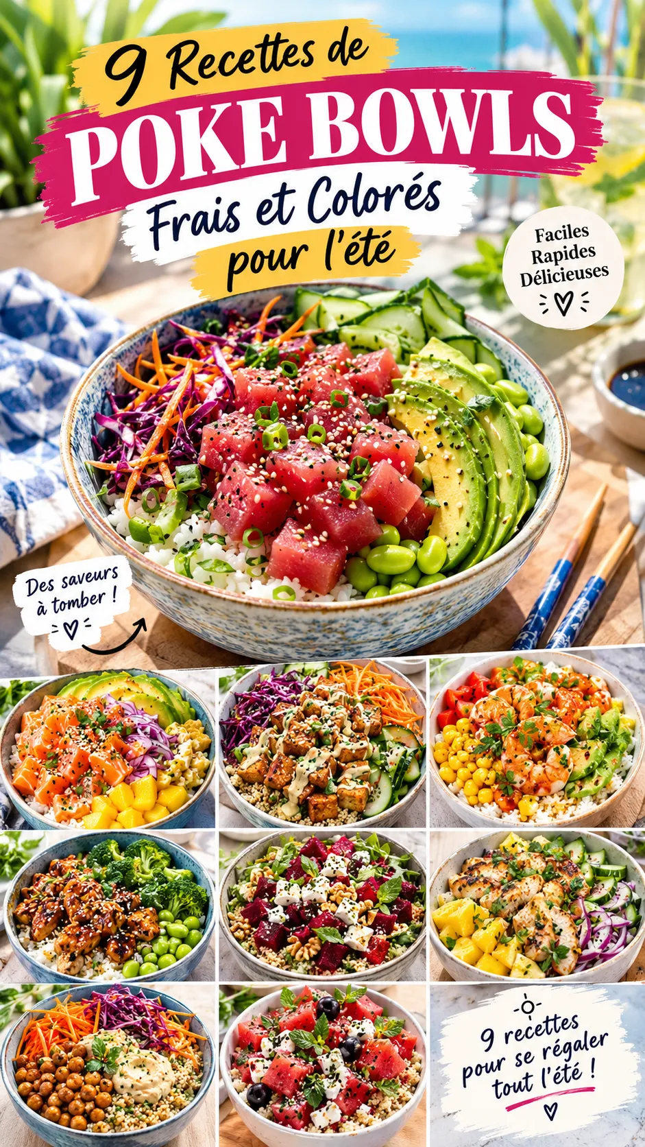 9 recettes de poke bowls frais et colorés pour l'été