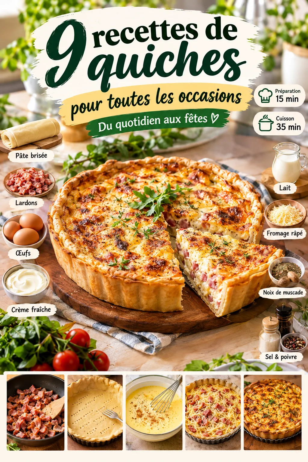 9 recettes de quiches pour toutes les occasions — du quotidien aux fêtes