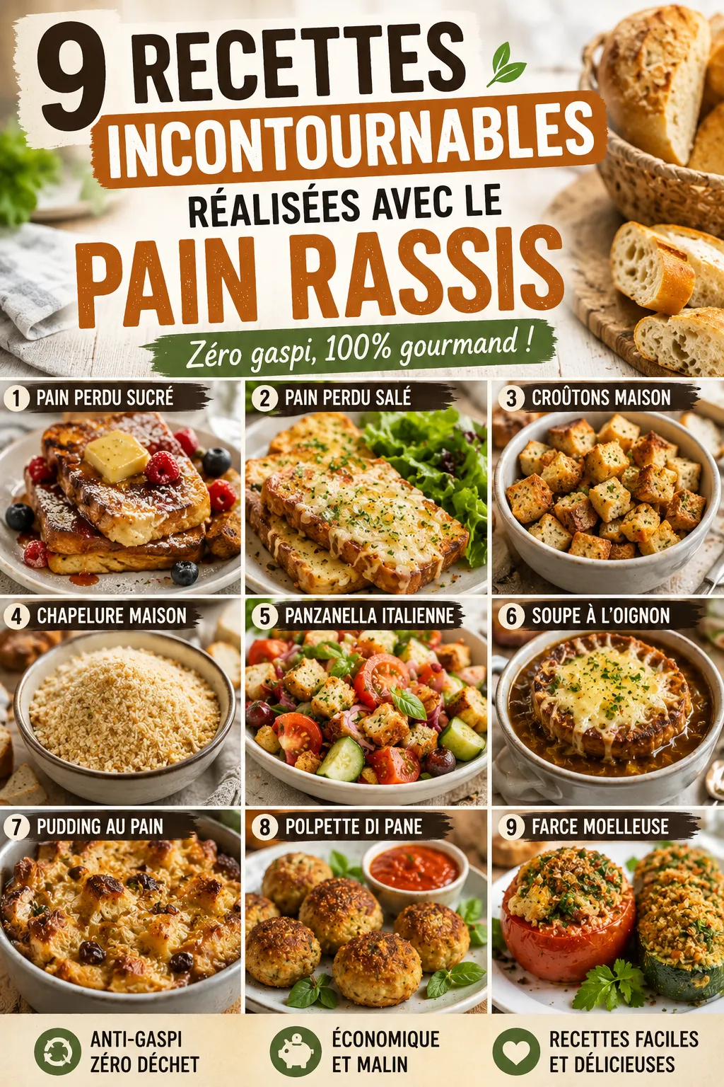 9 Recettes Incontournables Réalisées Avec Le Pain Rassis De La Semaine