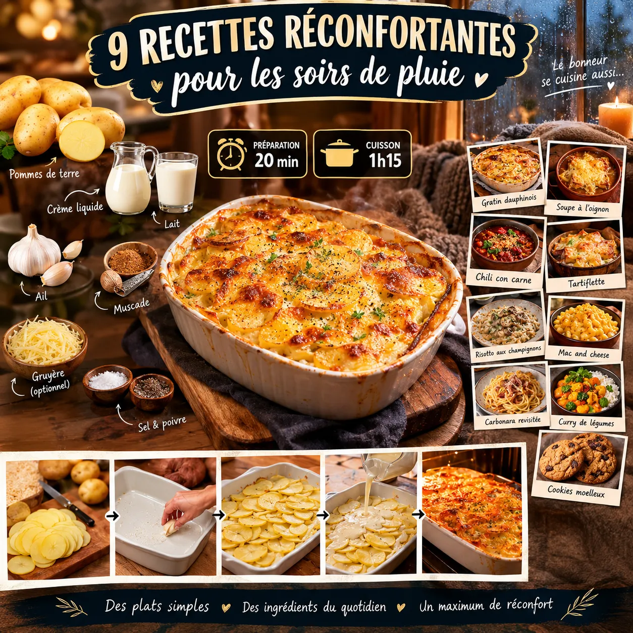 9 recettes réconfortantes pour les soirs de pluie