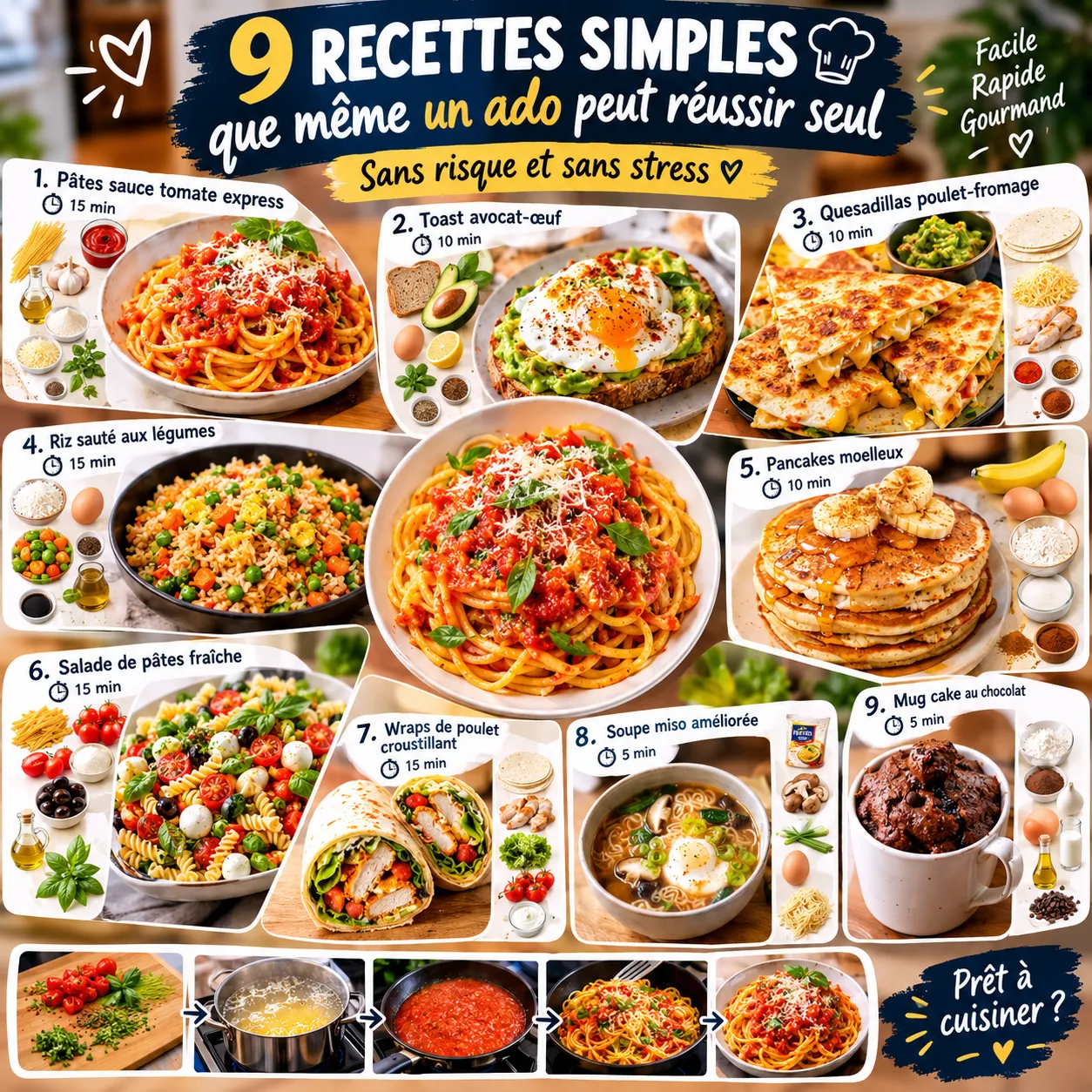 9 recettes simples que même un ado peut réussir seul (sans risque et sans stress)