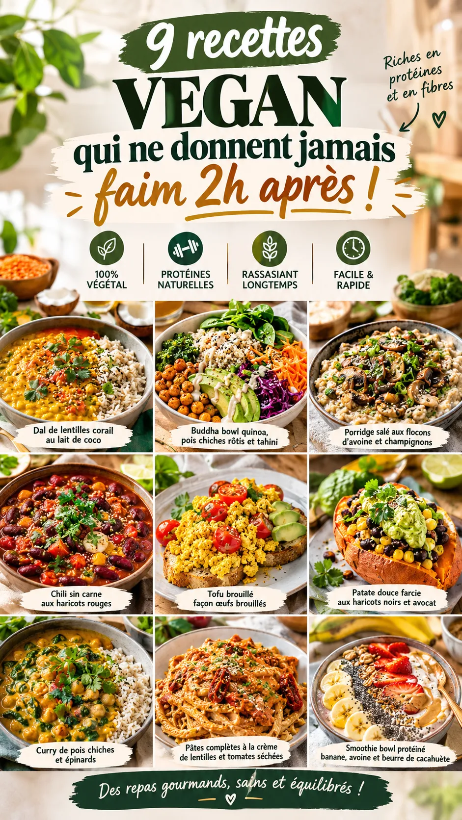 9 recettes vegan qui ne donnent jamais faim 2h après