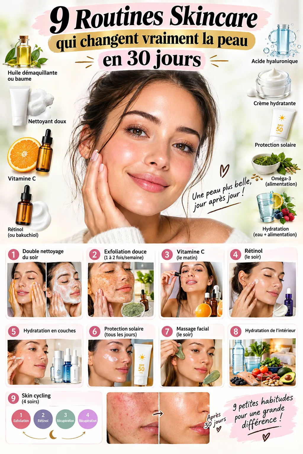9 routines skincare qui changent vraiment la peau en 30 jours