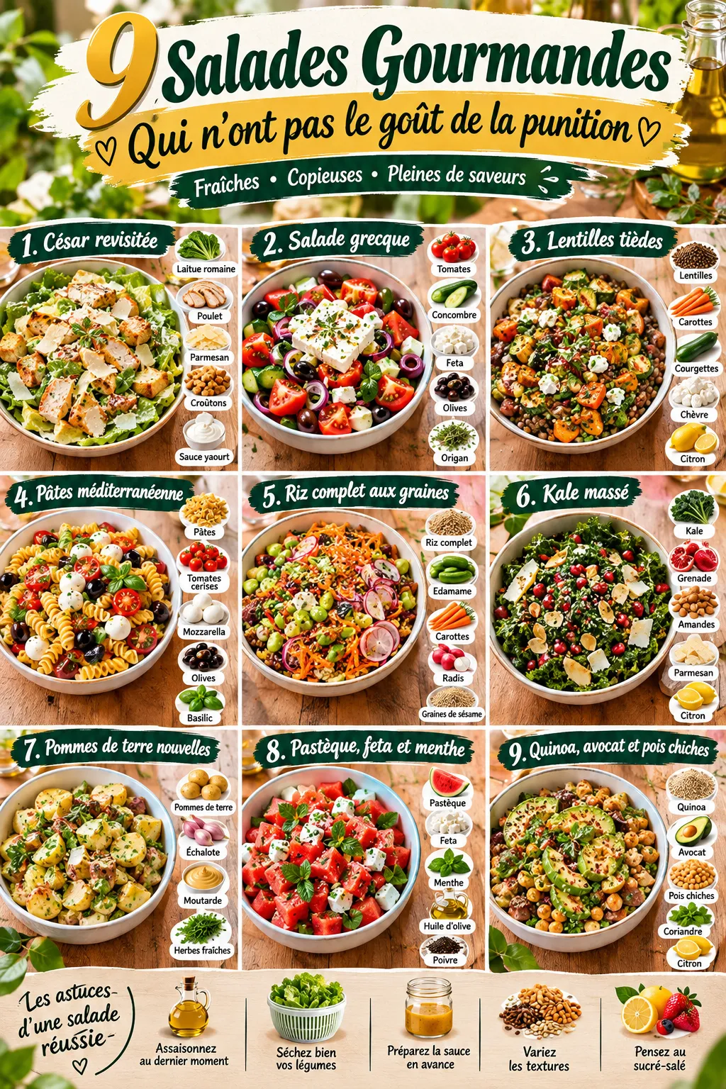 9 salades qui n'ont pas le goût de la punition