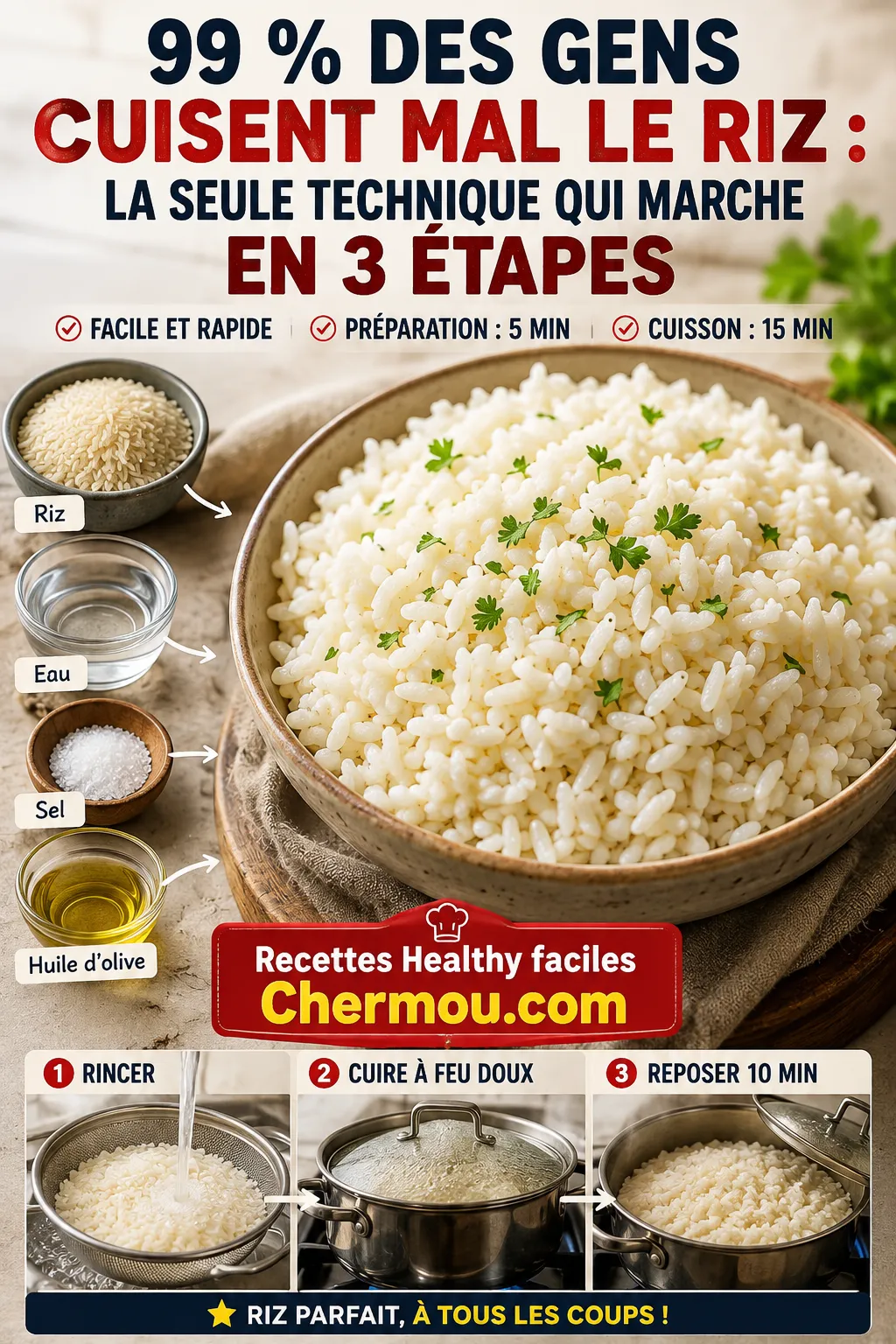 99 % Des Gens Cuisent Mal Le Riz : La Seule Technique Qui Marche En 3 Étapes