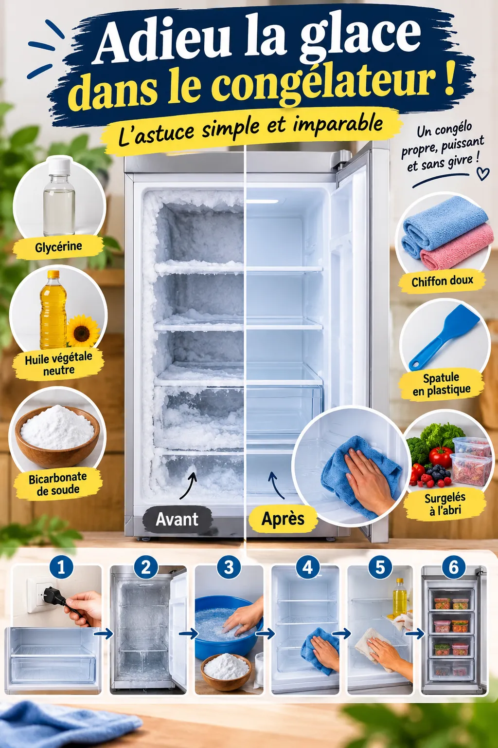 Adieu la glace dans le congélateur : l'astuce simple et imparable pour un congélo toujours propre, puissant et sans givre