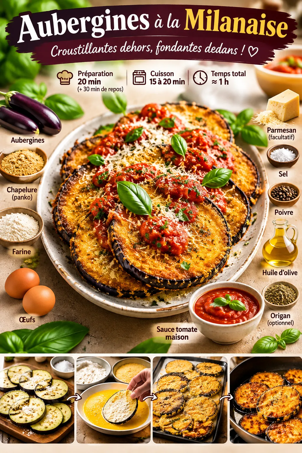 Aubergines à la milanaise : la recette facile et la bonne idée de sauce pour les accompagner