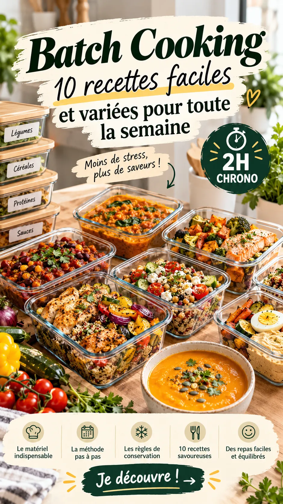Batch cooking : 10 recettes faciles et variées pour toute la semaine