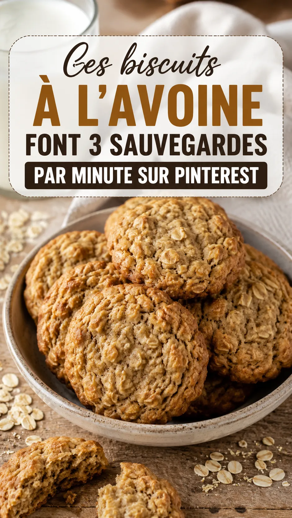 Biscuits à l'avoine moelleux et croustillants – la recette qui fait 3 sauvegardes par minute sur Pinterest