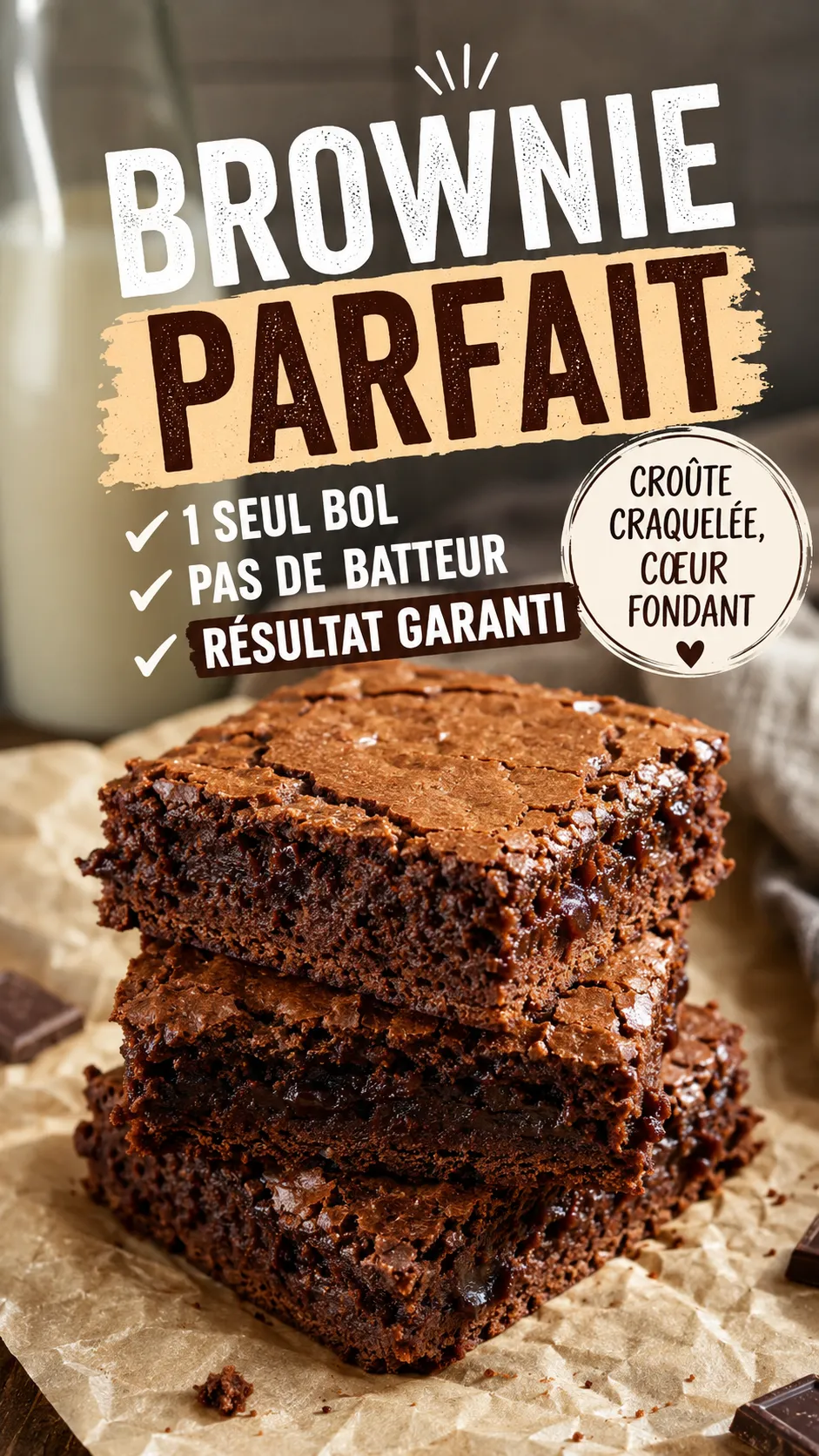 Brownie parfait : un seul bol, pas de batteur, résultat garanti
