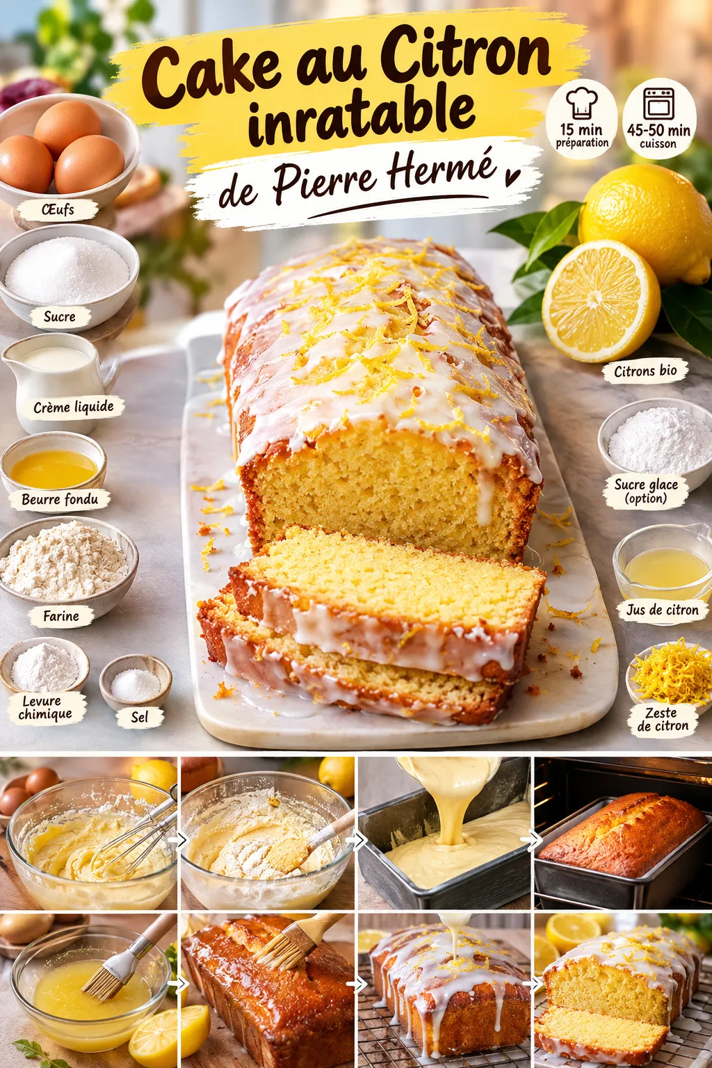 Cake au citron inratable de Pierre Hermé : la recette facile pour un gâteau moelleux