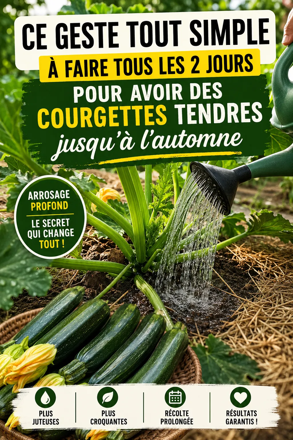 Ce geste tout simple à faire tous les deux jours pour avoir des courgettes tendres jusqu'à l'automne