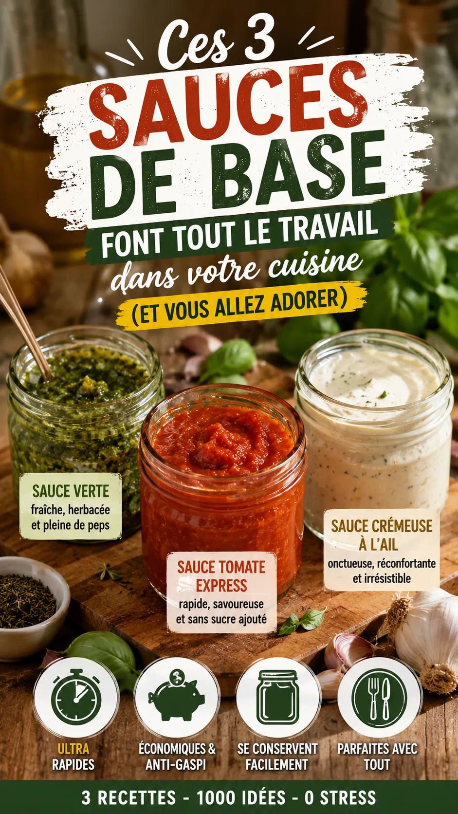 Ces 3 sauces de base font tout le travail dans votre cuisine (et vous allez adorer)