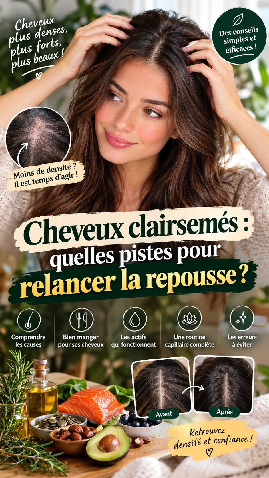 Cheveux clairsemés : quelles pistes pour relancer la repousse ?