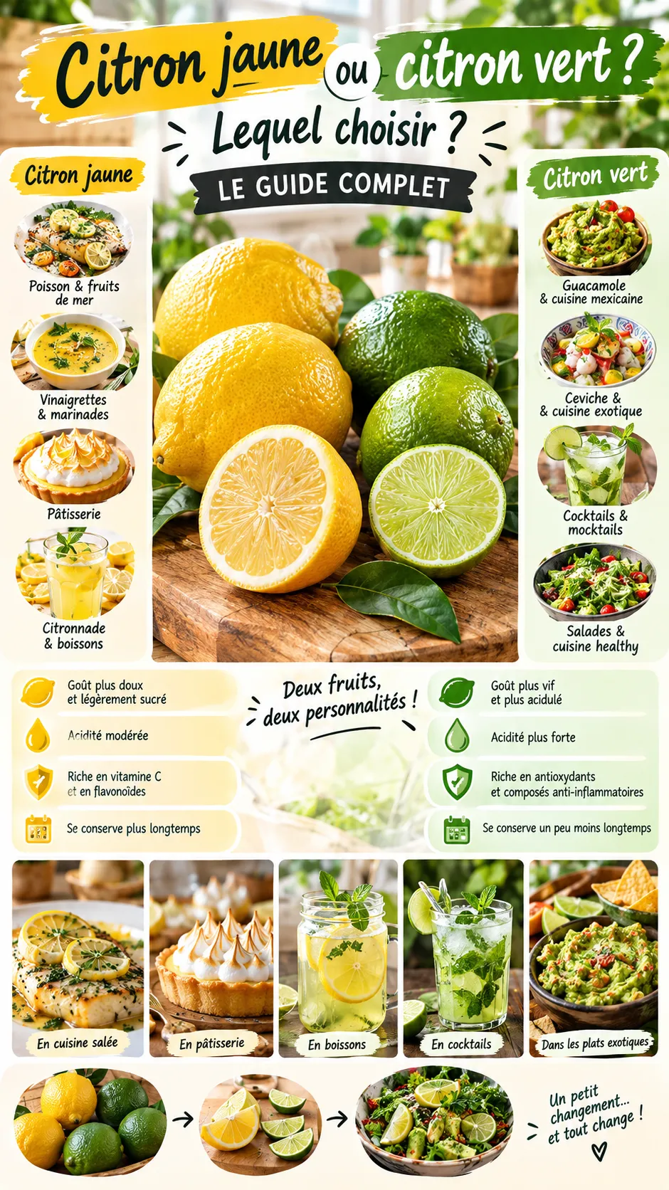 Citron jaune ou citron vert, lequel choisir ? Le guide complet