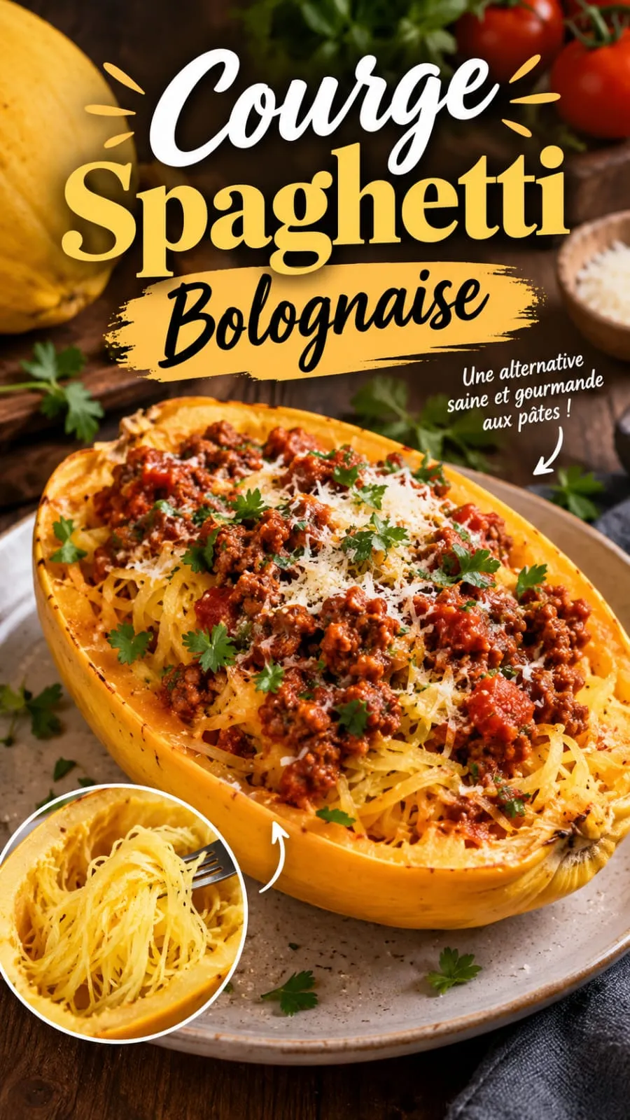 Courge spaghetti bolognaise gratinée : la recette réconfort, légère et sans pâtes