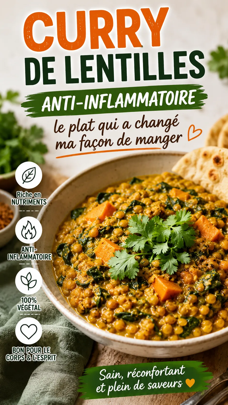 Curry de lentilles anti-inflammatoire : le plat qui a changé ma façon de manger (recette & bienfaits)