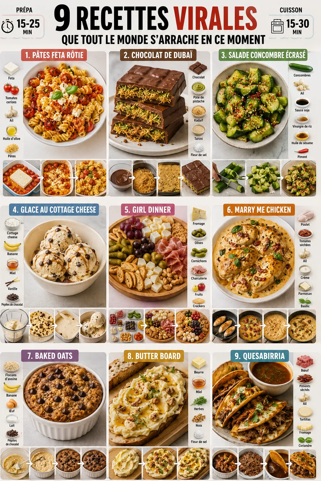 9 recettes virales que tout le monde s'arrache en ce moment (et comment les réussir)