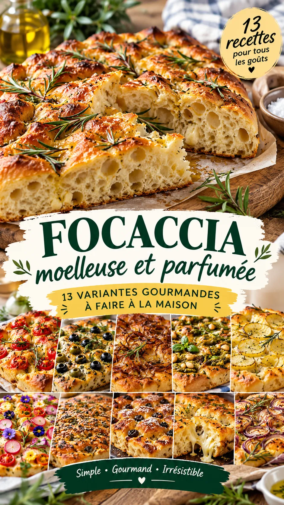 13 recettes de focaccia moelleuse et parfumée à faire à la maison