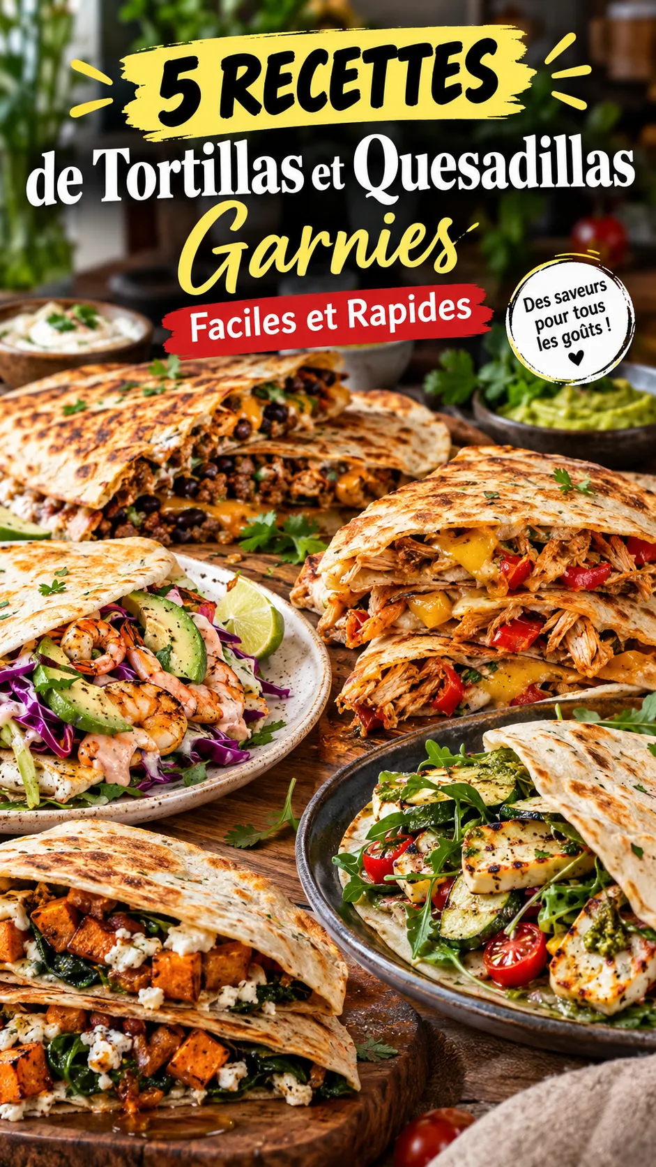 5 recettes de tortillas et quesadillas garnies faciles et rapides