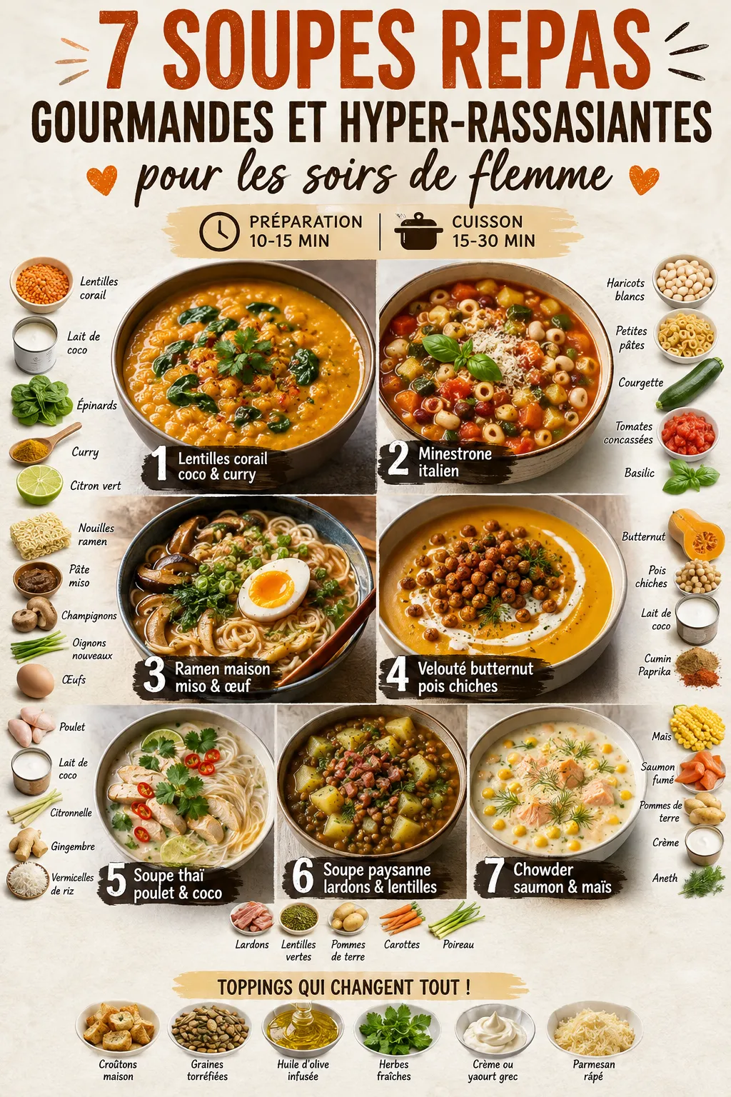 7 Soupes Repas Gourmandes Et Hyper-Rassasiantes Pour Les Soirs De Flemme