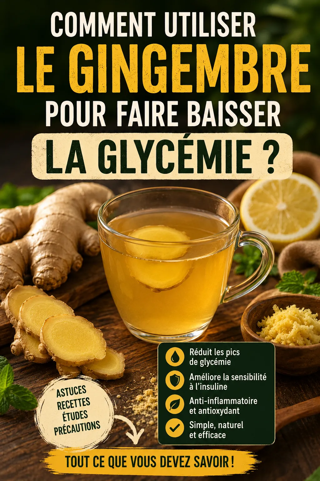 Comment utiliser le gingembre pour faire baisser la glycémie ?