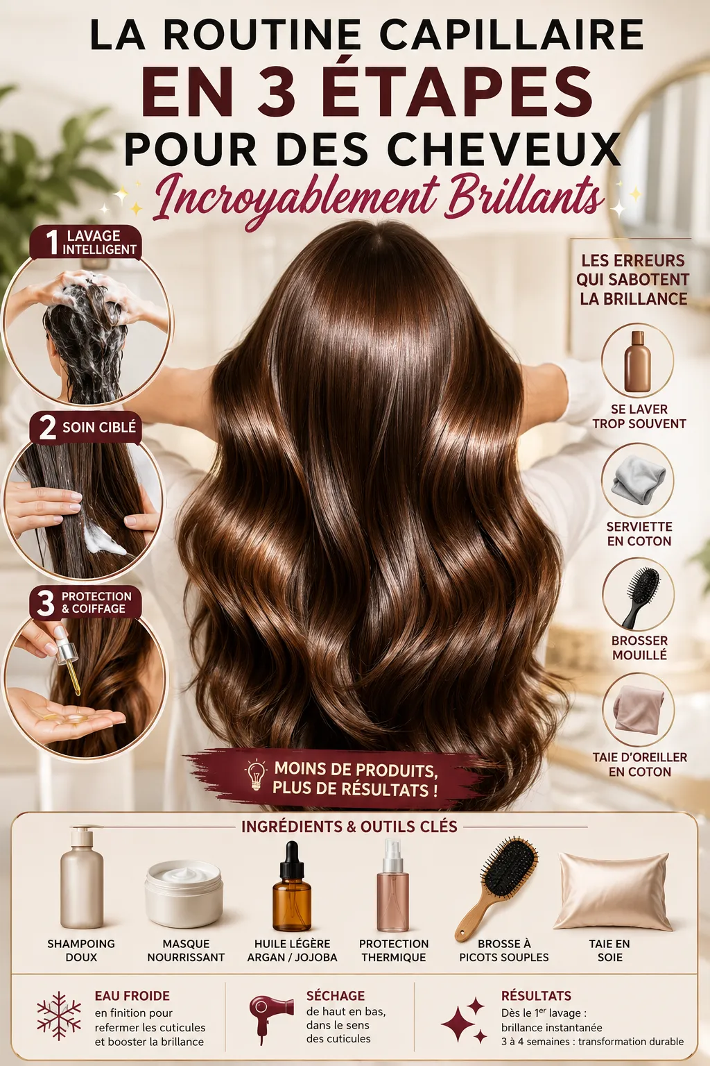 La Routine Capillaire En 3 Étapes Pour Des Cheveux Incroyablement Brillants
