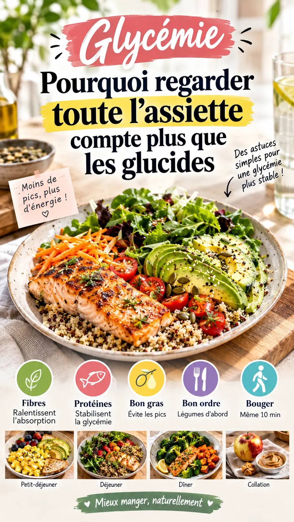 Glycémie : pourquoi regarder toute l'assiette compte plus que les glucides