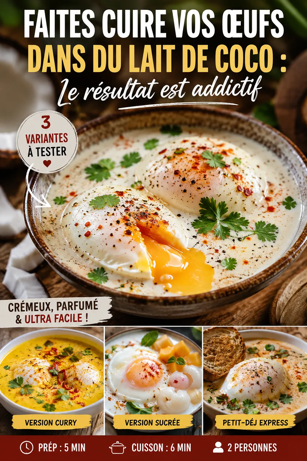 Faites Cuire Vos Œufs Dans Du Lait De Coco : Le Résultat Est Addictif