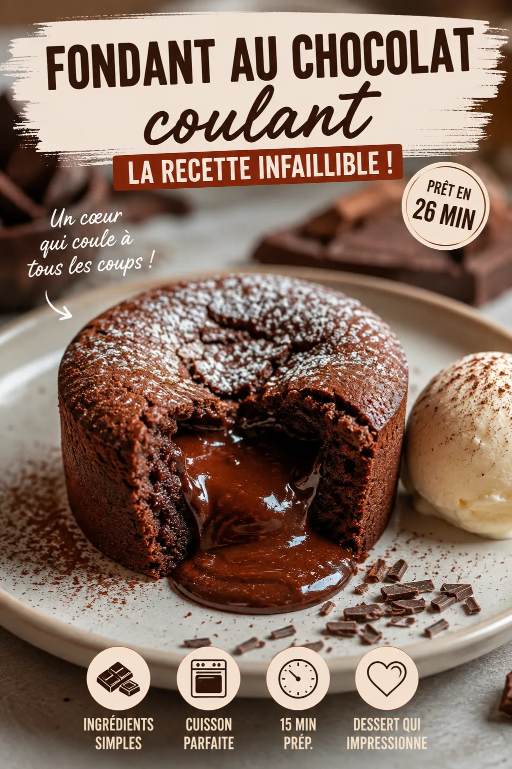 Fondant au chocolat coulant : ce dessert a l'air compliqué, il ne l'est pas du tout