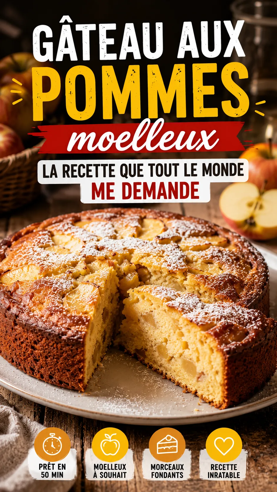 Gâteau aux pommes moelleux : la recette que tout le monde me demande