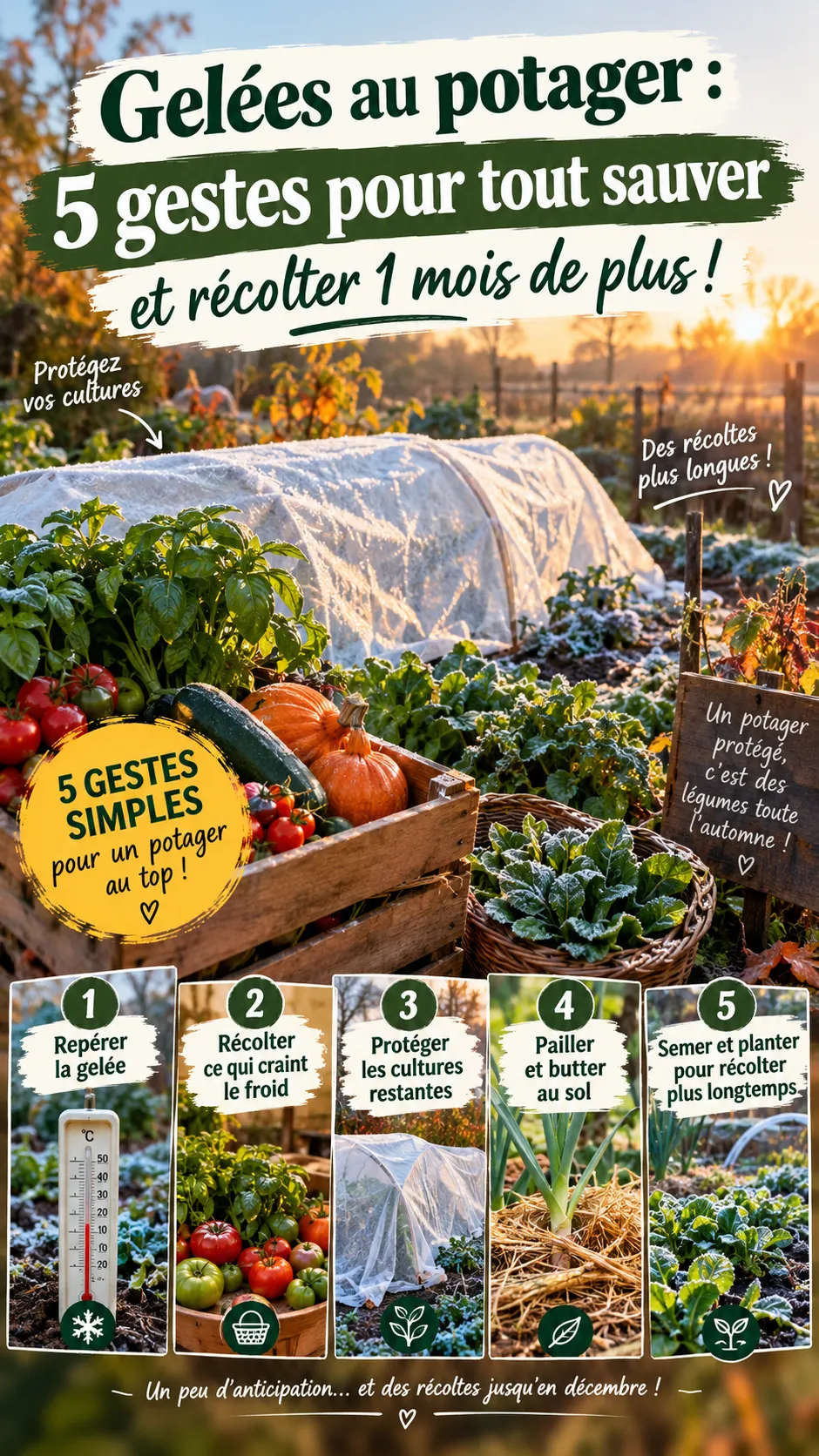Gelées au potager : 5 gestes pour tout sauver et récolter 1 mois de plus