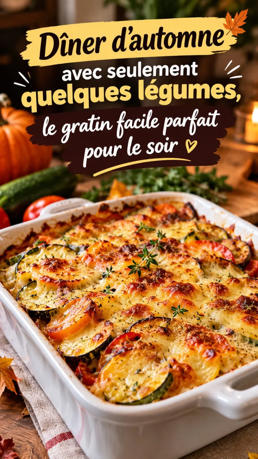 Gratin d'automne aux légumes : le dîner facile et réconfortant avec seulement 3 légumes