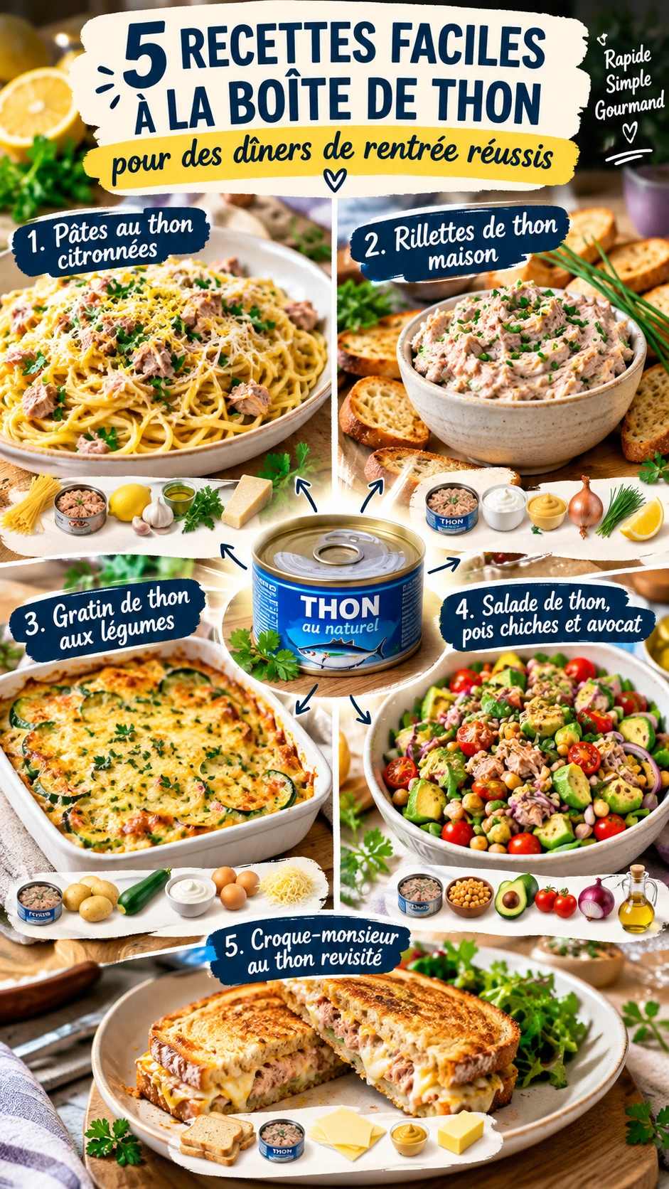 Il vous suffit d'une boîte de thon pour réaliser ces 5 recettes pour des dîners de rentrée réussis